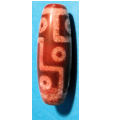 9 eye Tibetan dZi bead with red cinnabar
