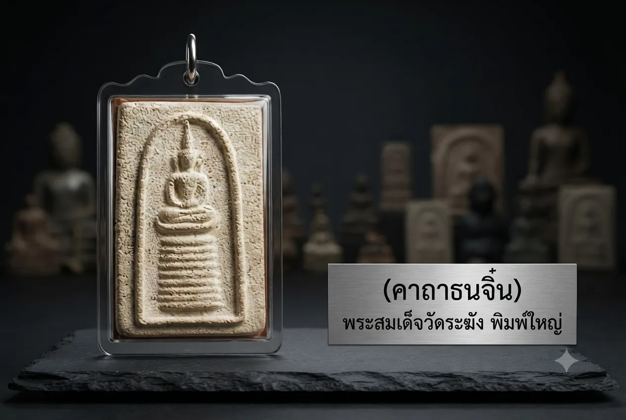 Traditional Bia Gae Thai cowrie shell amulet with metal covering and sacred protective construction.