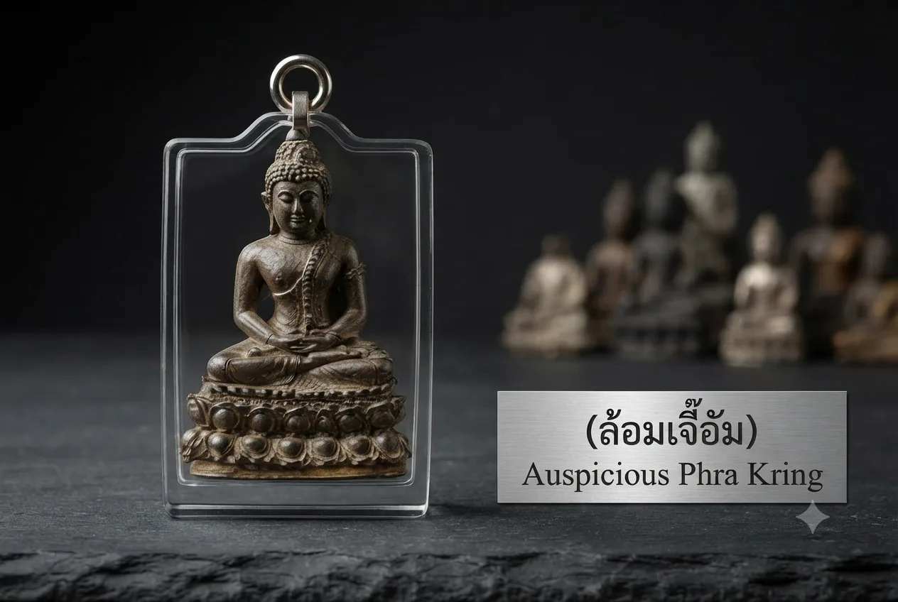 Traditional Thai Buddhist amulets representing faith, protection and spiritual heritage