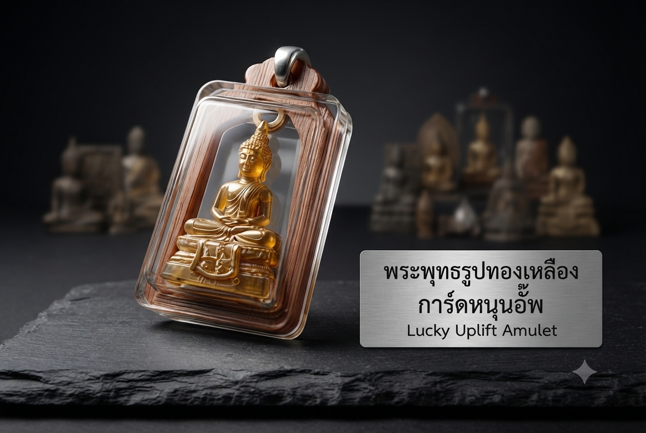 Phra Pidta Thai Buddhist amulet depicting a seated Buddha covering his eyes, symbolizing inner focus, mindfulness, and spiritual protection.