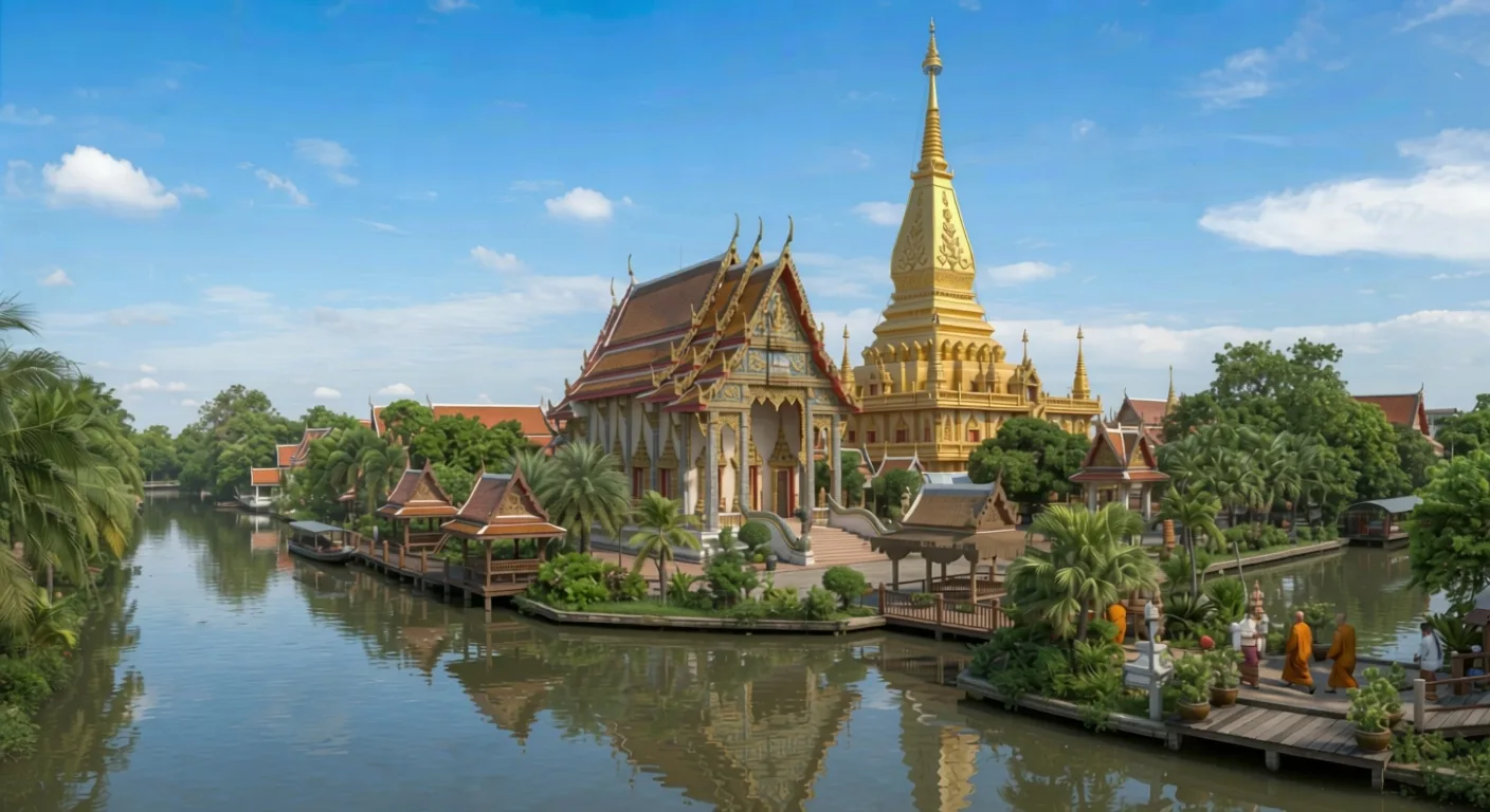 Wat Bang Nom Kho temple in Ayutthaya, Thailand, associated with Luang Pho Pan