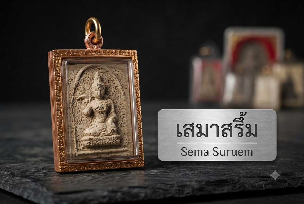 Mae Nang Kwak Thai prosperity figure with raised hand in a traditional beckoning gesture for customers and good fortune.