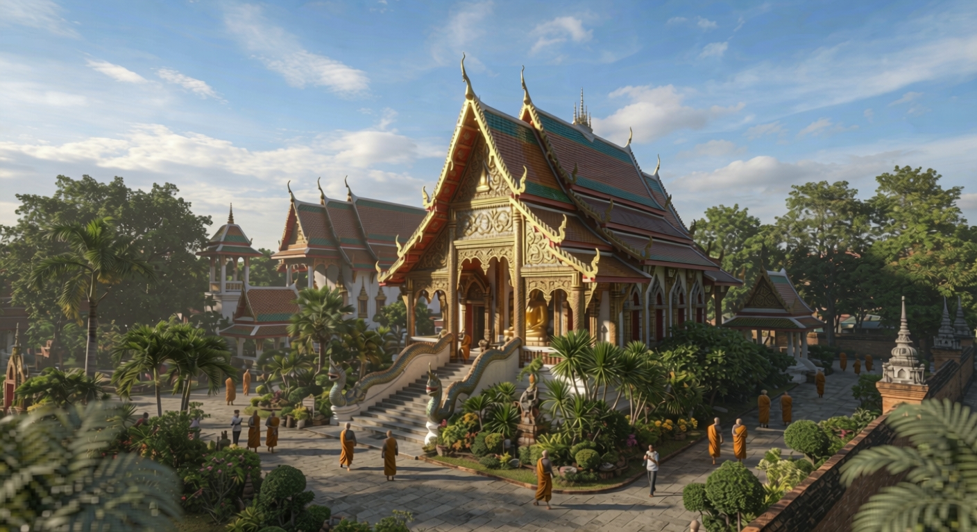 Wat Sam Ngam Buddhist temple in Nakhon Pathom, Thailand, associated with Luang Pho Tae Kangkhasuwanno
