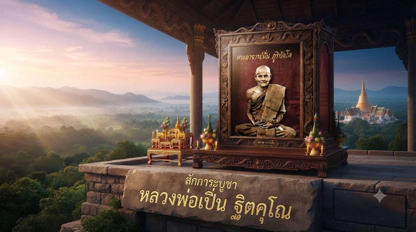 Portrait of Ajahn Mun Bhuridatta Thera, the revered founder of the modern Thai Forest Tradition and one of Thailand's greatest Buddhist meditation masters.